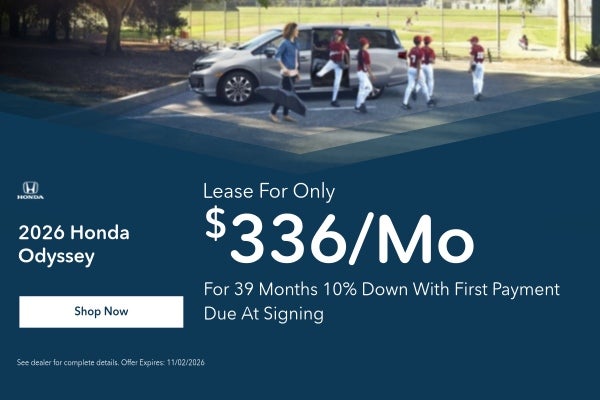 $336/mo 2026 Honda Odyssey